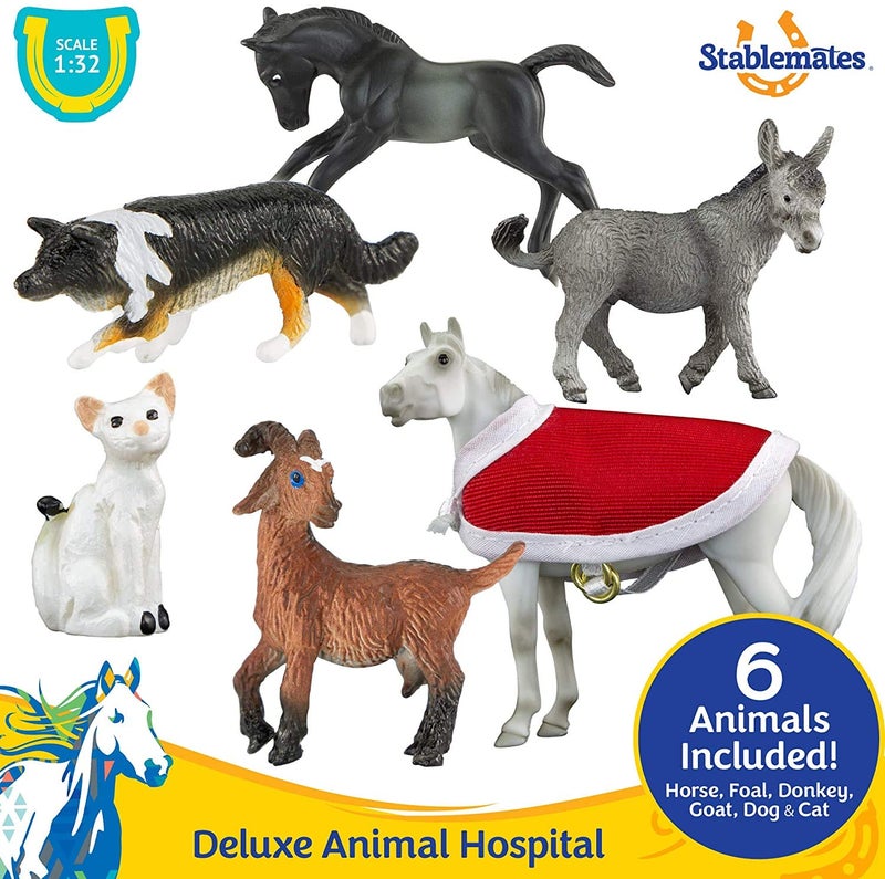 Breyer Stablemates Deluxe Animal Hospital | 10 Piece Set | 1:32 Scale | 11.375" L x 7.625" W x 9.25" H | Model #59214 , Blue - Image 4